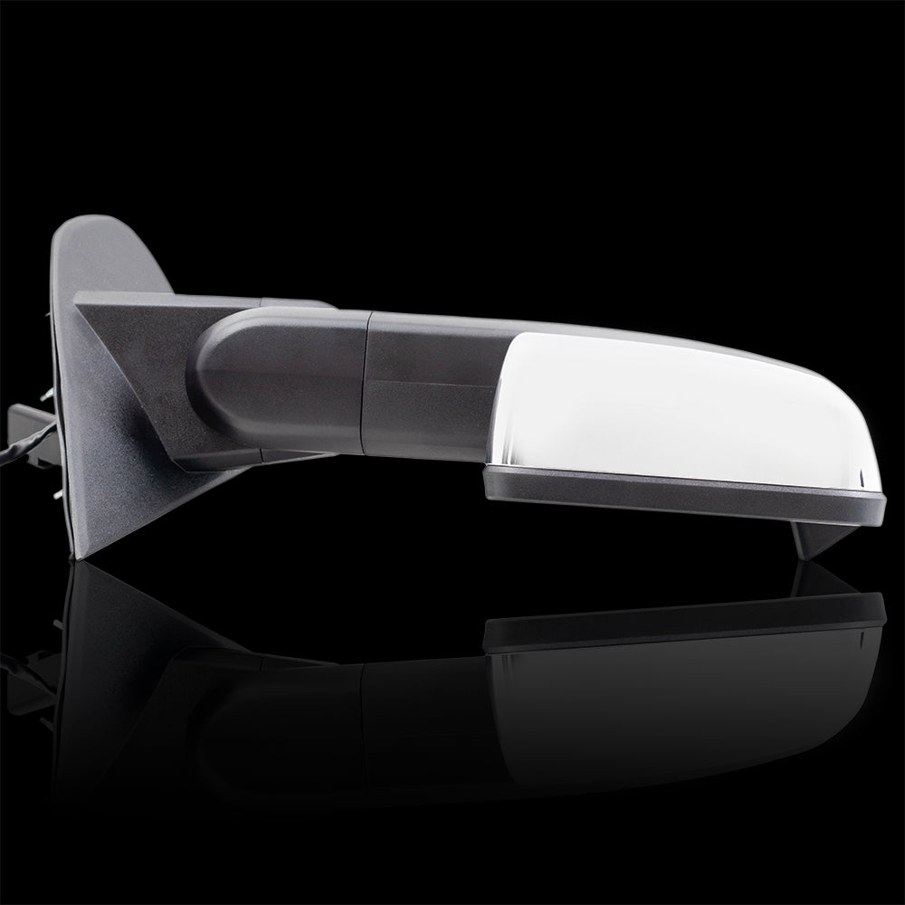 Brock Replacement Performance Upgrade Tow Mirrors Chrome Cap Power Folding Heated Smoke External Signal Compatible with 2014-2018 Silverado Sierra Pickup Truck