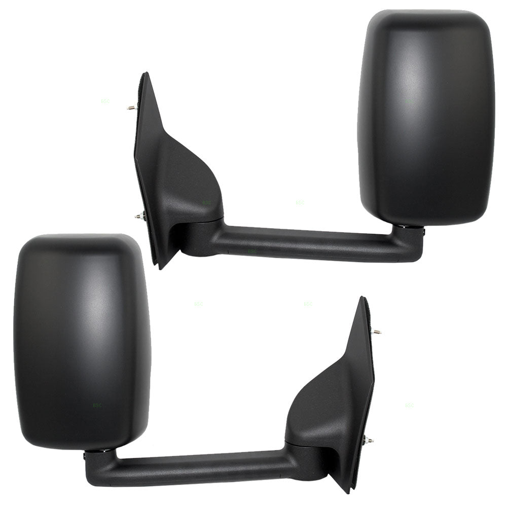 Brock Aftermarket Replacement Driver Left Passenger Right Manual Tow Mirror Textured Black With Dual Glass Set Compatible With 2008-2022 Chevy Express