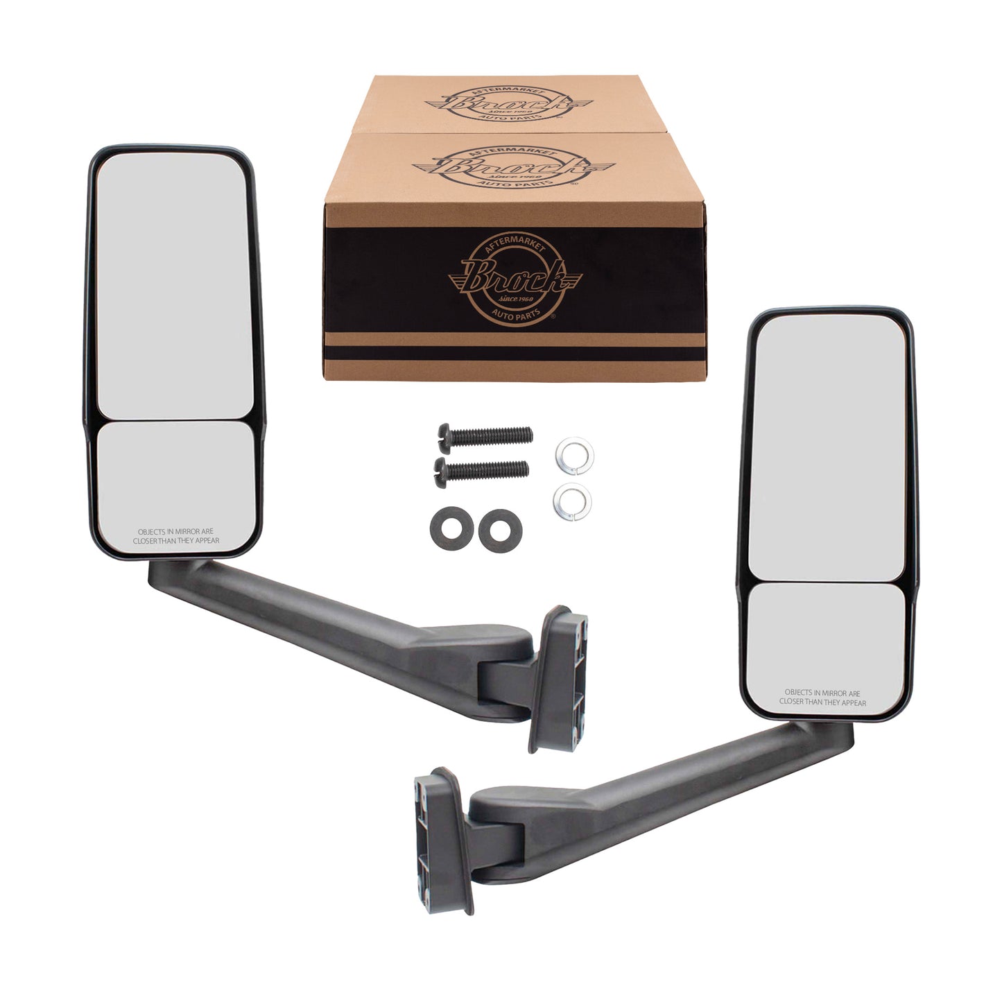 Brock Replacement Driver and Passenger Set Manual Side View Door Mirrors Compatible with 2003-2009 Kodiak Topkick Truck 25886110