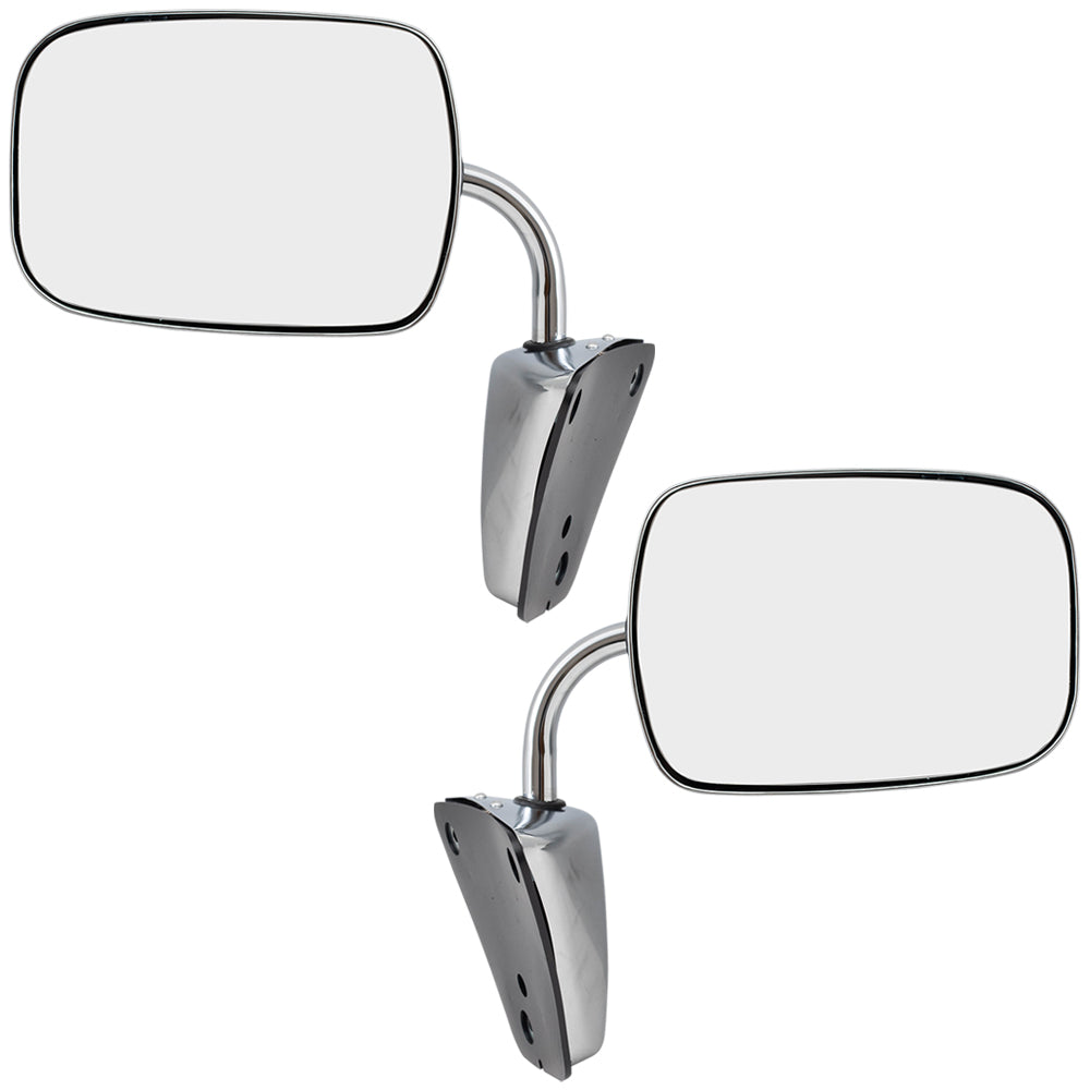 Brock Replacement Set Manual Side Door Stainless Steel Low Mount Mirrors Compatible with 1973-1991 C/K/R/V Pickup Truck SUV 996220
