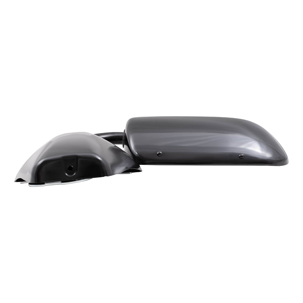 Brock Replacement Driver or Passenger Side Steel Black Low Mount Manual Mirror Compatible with 73-91 GM Truck