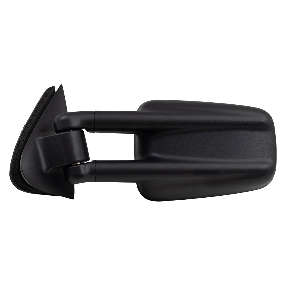 Brock Replacement Driver Manual Telescopic Tow Mirror with Spotter Glass Compatible with 1999-2007 Silverado Sierra Pickup Truck