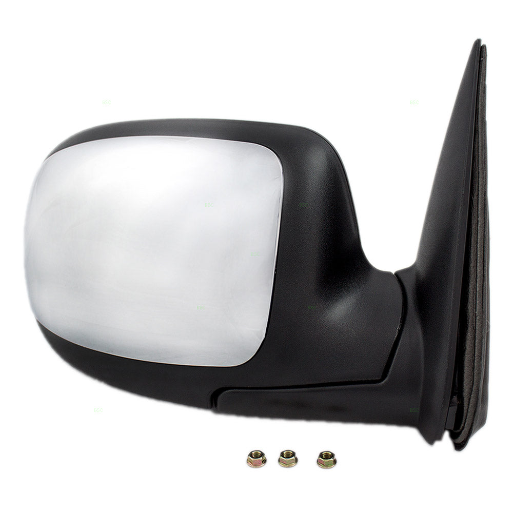 Manual Mirror for 1999-2006 Silverado 1500 Textured Black Base-Chrome Cover Manual Fold 2001-2006 Silverado 1500 HD 1999-2004 Silverado 2500 2001-2006 Silverado 2500 HD 2001-2006 Silverado 3500 Right