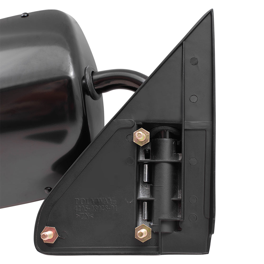 Brock Aftermarket Replacement Passenger Right Manual Mirror Below Eyeline Paint To Match Black Compatible With 1988-2002 GM C/K Pickup
