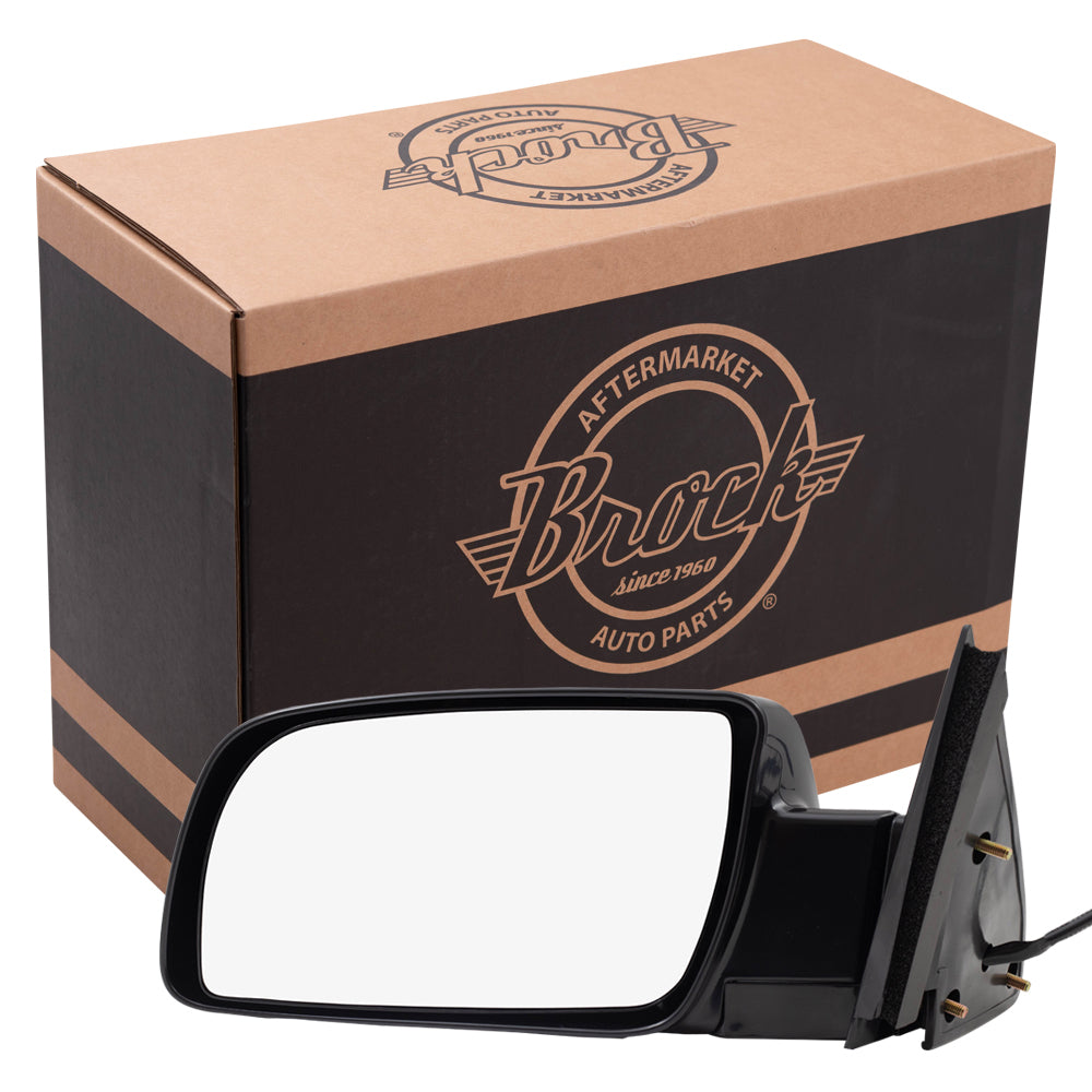 Brock Aftermarket Replacement Driver Power Mirror Standard Type Paint To Match Black - Plastic Base without Heat Compatible with 15764757