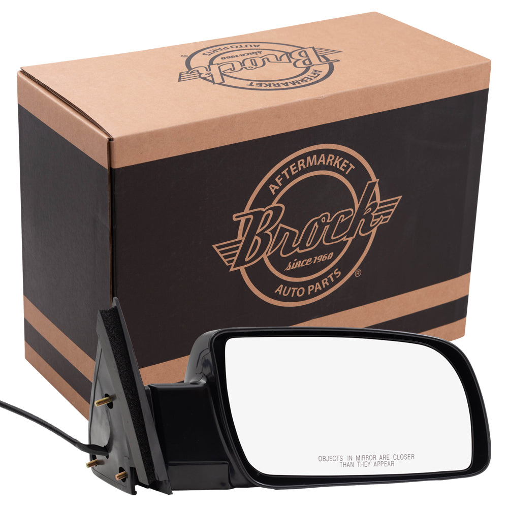 Brock Aftermarket Replacement Passenger Power Mirror Standard Type Paint To Match Black - Plastic Base without Heat Compatible with 15764758
