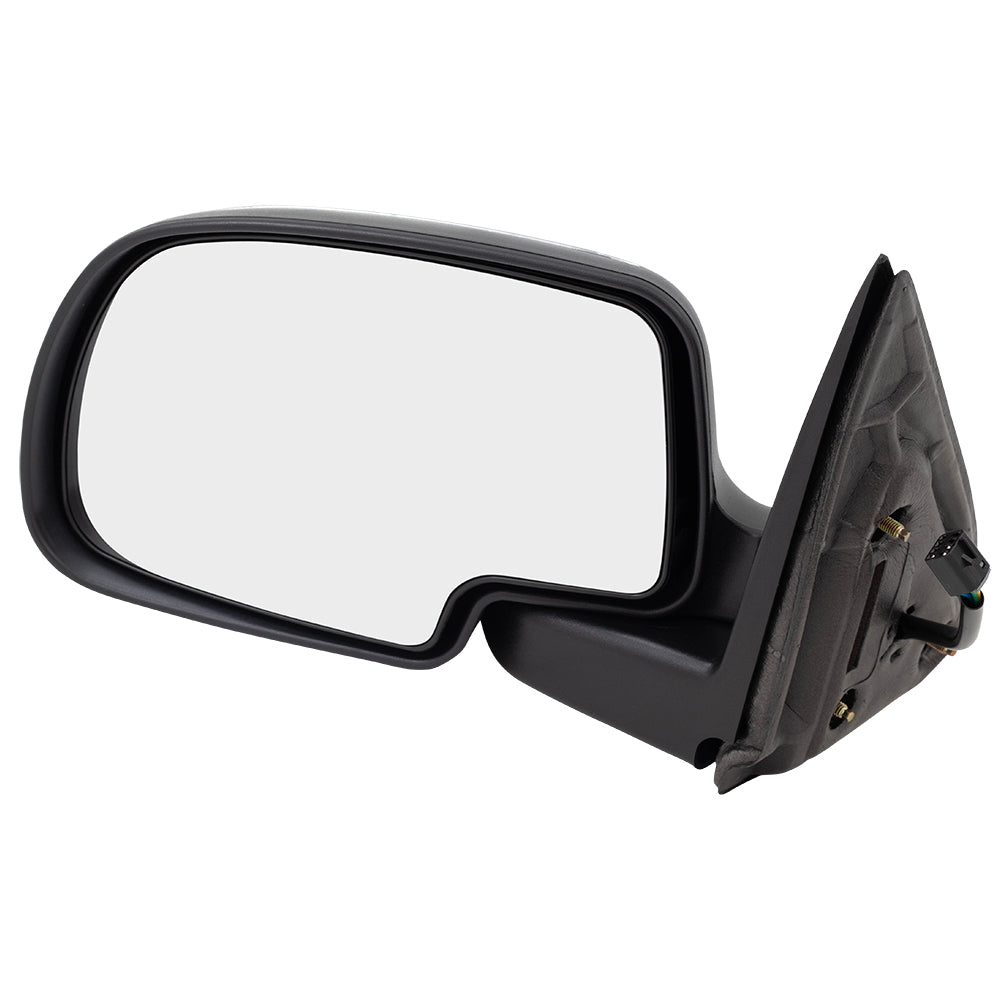 Brock Replacement Driver Power Side Door Mirror Black and Chrome Compatible with 99-02 Silverado Sierra Pickup Truck 15172249