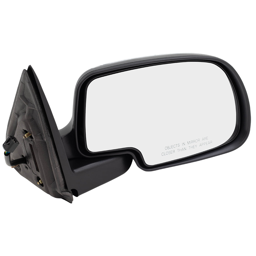 Brock Replacement Passenger Power Side Door Black & Chrome Mirror Compatible with 99-02 Silverado Sierra Pickup Truck 15172248