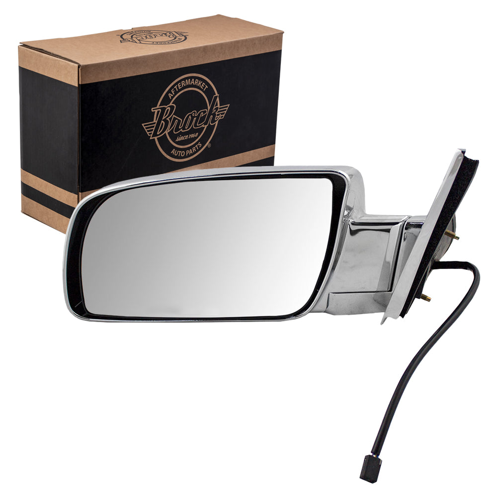 Brock Replacement Driver Power Side Door Chrome Specialty Mirror Compatible with C/K Pickup Suburban Yukon Tahoe