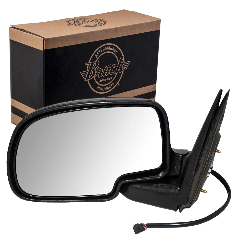 Brock Replacement Driver Power Side Door Mirror with Cap Compatible with 1999-2002 Silverado Sierra Pickup Truck 15172249
