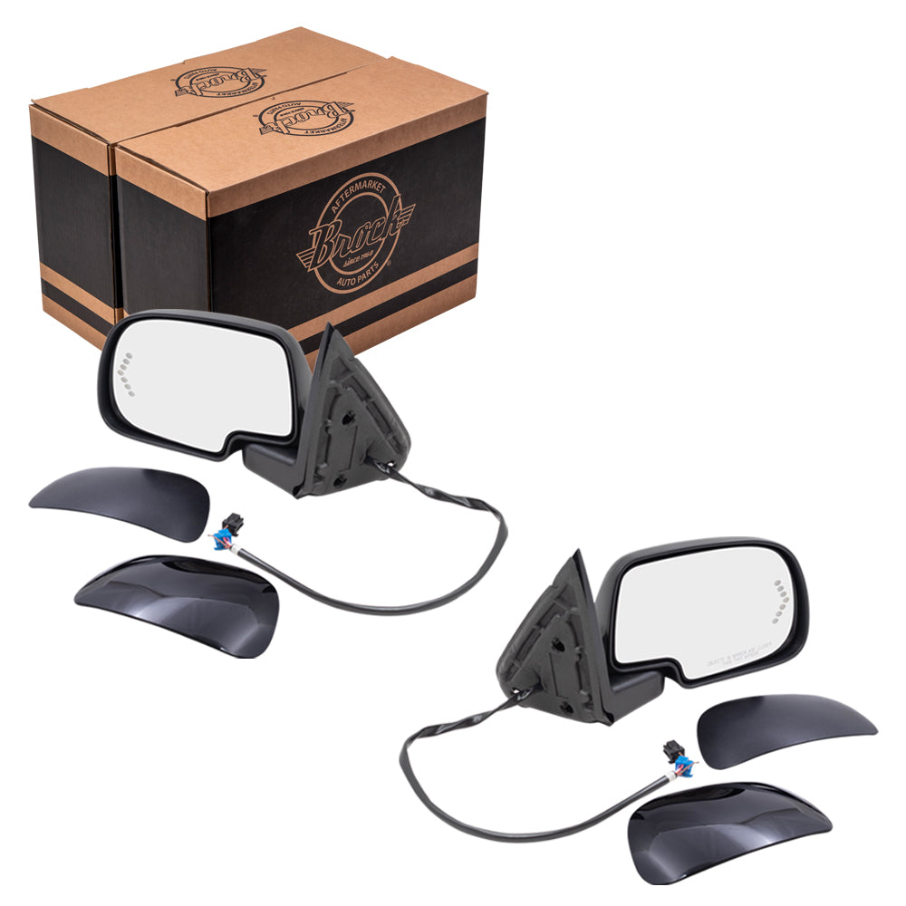 Power Mirror for 2003-2006 Silverado 1500 Includes Paint To Match & Textured Black Cap 88980 Turn Signal Indicator Puddle Lamp Heated Manual Fold for 2003-2006 Silverado 1500 HD Set