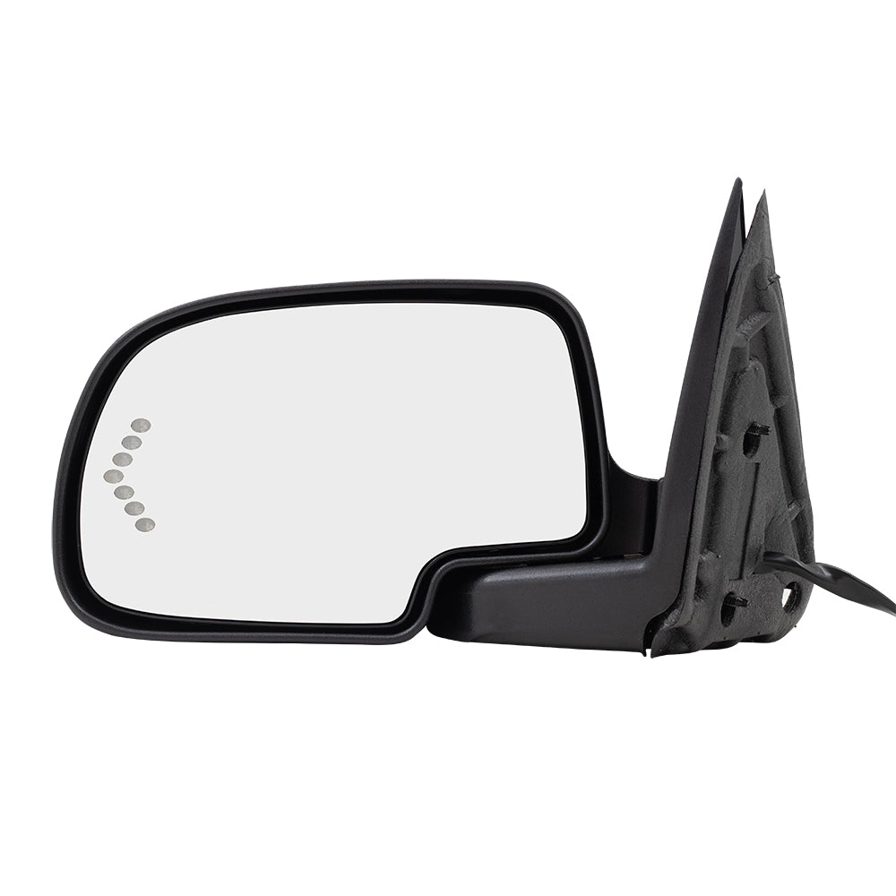 Brock Aftermarket Replacement Driver Left Power Mirror Paint to Match & Textured Black Cap with Heat-Signal on Glass-Puddle Light-Manual Folding Compatible with 2003-2006 Chevy Silverado
