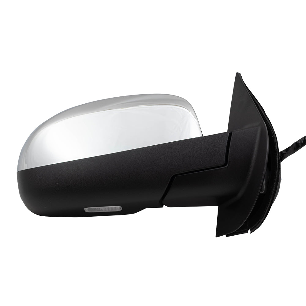 Replacement Passenger Power Door Mirror Heated Chrome Cap Compatible with 2009-2013 Silverado Pickup Truck 20756974