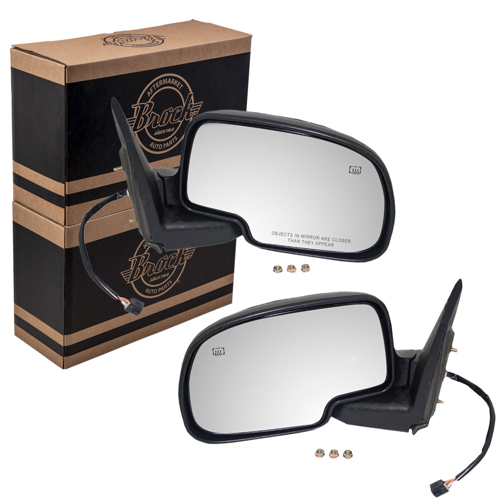Power Mirror for 1999-2002 Silverado 1500 Textured Black Base-Chrome Cover OEM Substitute Puddle Lamp Heated Manual Fold for 2001-2002 Silverado 1500 HD for 2000-2002 Tahoe for 2002 Avalanche 2500