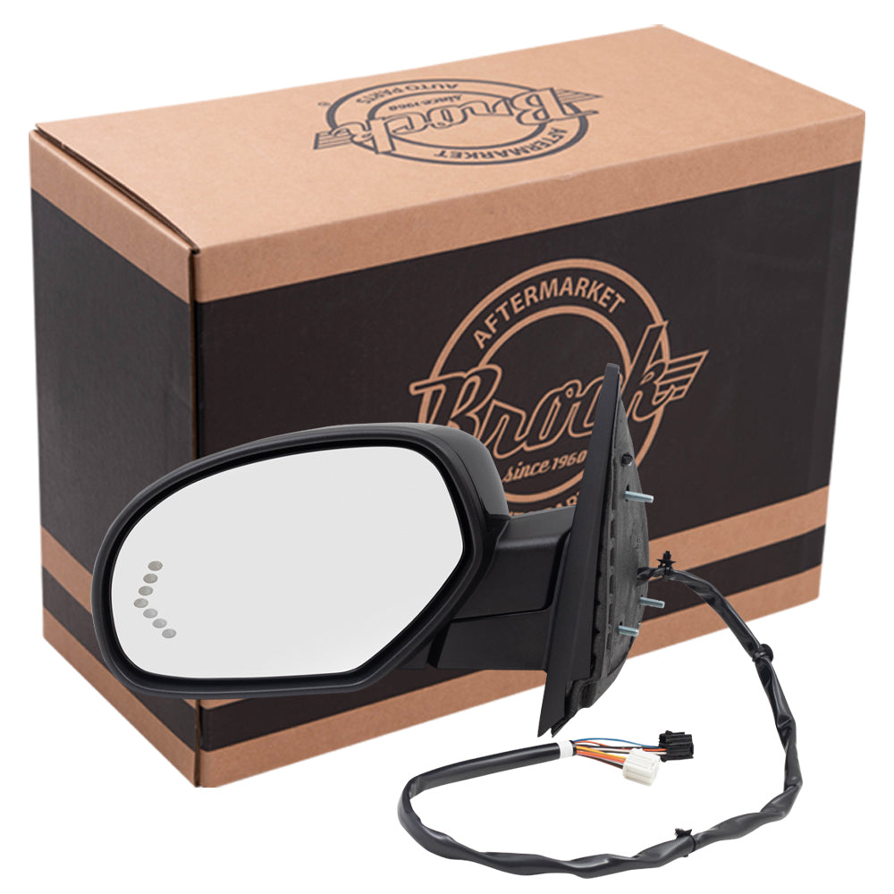 Replacement Driver Power Folding Door Mirror Heated Memory Puddle Lamp Signal on Glass Compatible with 25831236