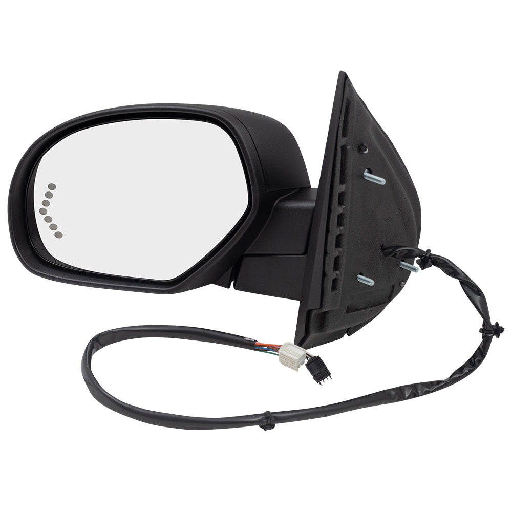 Replacement Driver Power Side Door Mirror Heated Memory Puddle Lamp Signal on Glass Compatible with 2007-2014 Silverado Pickup Truck