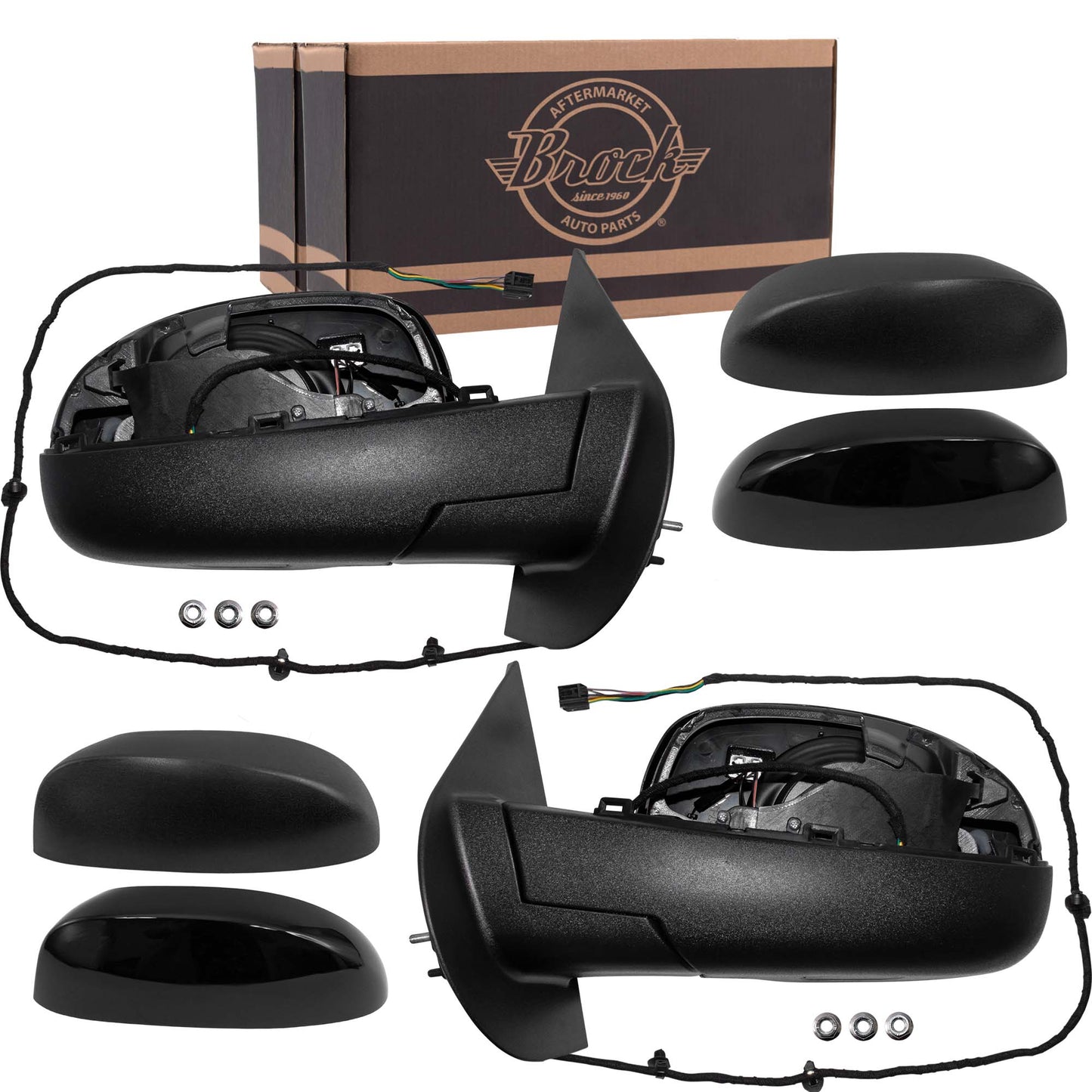 Power Mirror for 2007-2013 Silverado 1500 Paint To Match & Textured Black Caps Performance U Turn Signal Indicator Heated Manual Fold for 2014 Silverado 2500 for 2007-2014 Tahoe for 2014 Suburban Set