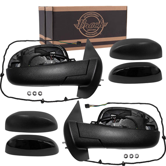 Power Mirror for 2007-2013 Silverado 1500 Paint To Match & Textured Black Caps Performance U Turn Signal Indicator Heated Manual Fold for 2014 Silverado 2500 for 2007-2014 Tahoe for 2014 Suburban Set