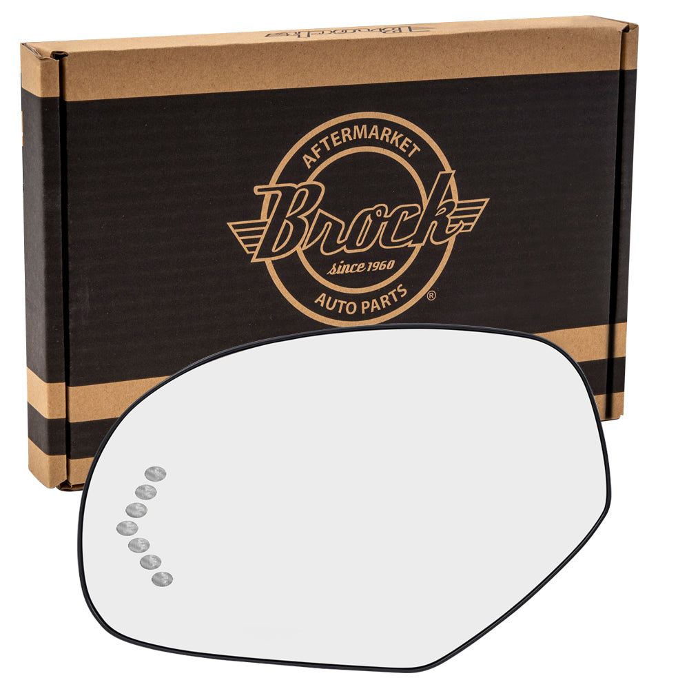 Mirror Glass with Base for 2007-2013 Silverado 1500 Turn Signal Indicator Heated for 2007-2014 Silverado 2500 for 2007-2014 Tahoe for 2007-2013 Suburban 2500 for 2014 Suburban 15874992 Left GM1324138