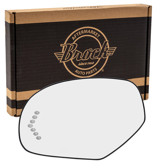 Mirror Glass with Base for 2007-2013 Silverado 1500 Turn Signal Indicator Heated for 2007-2014 Silverado 2500 for 2007-2014 Tahoe for 2007-2013 Suburban 2500 for 2014 Suburban 15874992 Left GM1324138