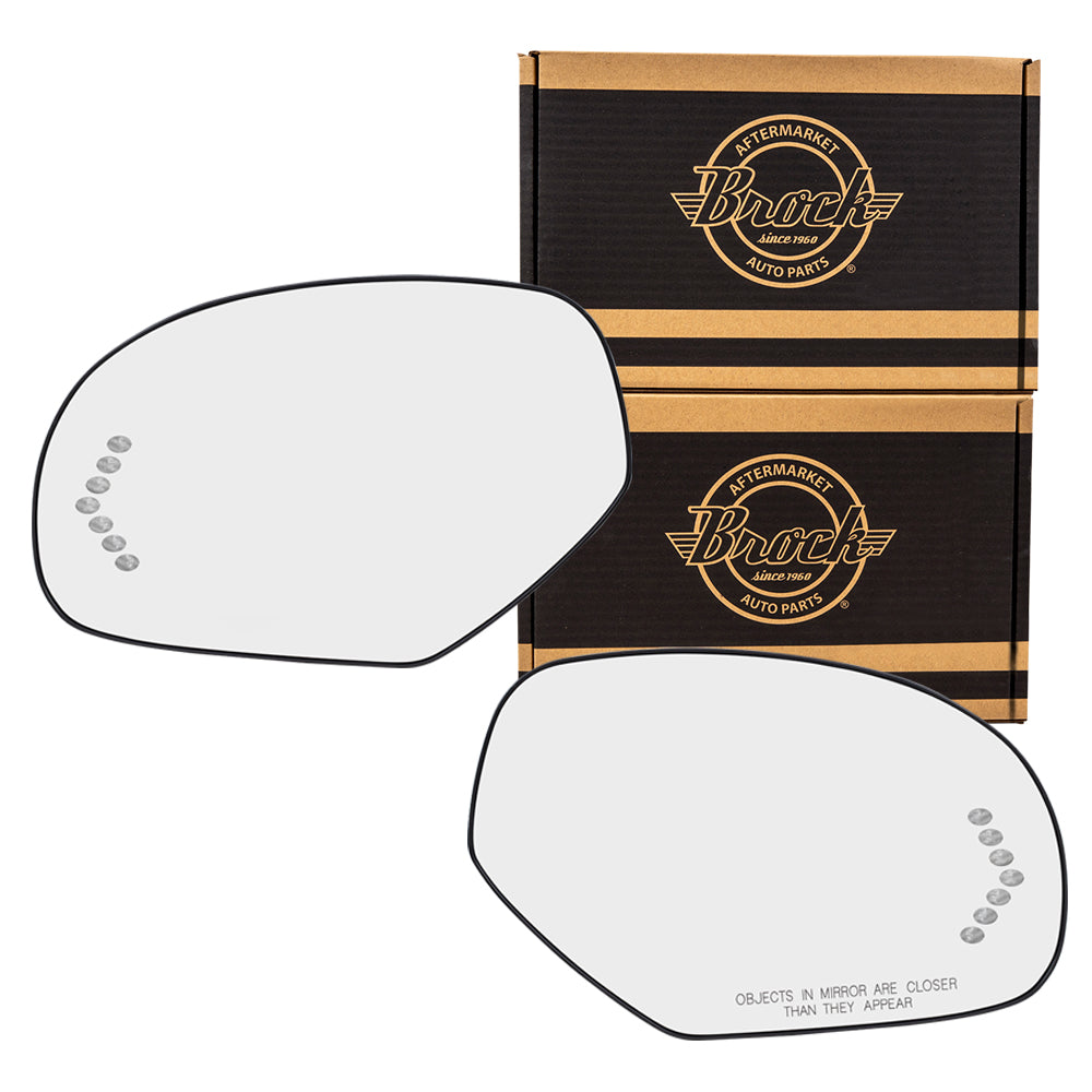 Mirror Glass with Base for 2007-2013 Silverado 1500 Turn Signal Indicator Heated for 2007-2014 Silverado 2500 for 2007-2014 Tahoe for 2007-2013 Suburban 2500 for 2014 Suburban 15874992 Set GM1324138