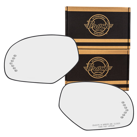 Mirror Glass with Base for 2007-2013 Silverado 1500 Turn Signal Indicator Heated for 2007-2014 Silverado 2500 for 2007-2014 Tahoe for 2007-2013 Suburban 2500 for 2014 Suburban 15874992 Set GM1324138