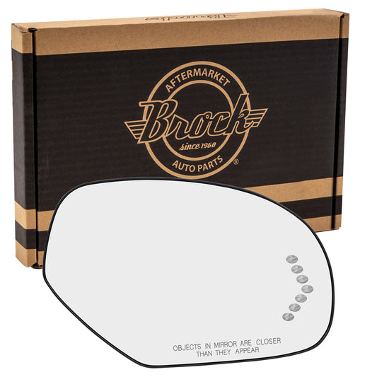 Mirror Glass with Base for 2007-2013 Silverado 1500 Turn Signal Indicator Heated for 2007-2014 Silverado 2500 for 2007-2014 Tahoe for 2007-2013 Suburban 2500 for 2014 Suburban 15886196 Right