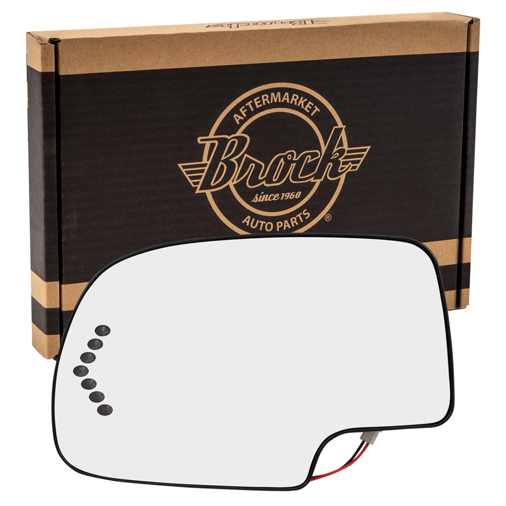 Mirror Glass with Base for 2003-2006 Silverado 1500 Turn Signal Indicator Heated for 2003-2006 Silverado 1500 HD for 2003-2004 Sierra 2500 for 2007 Sierra 3500 Classic Left