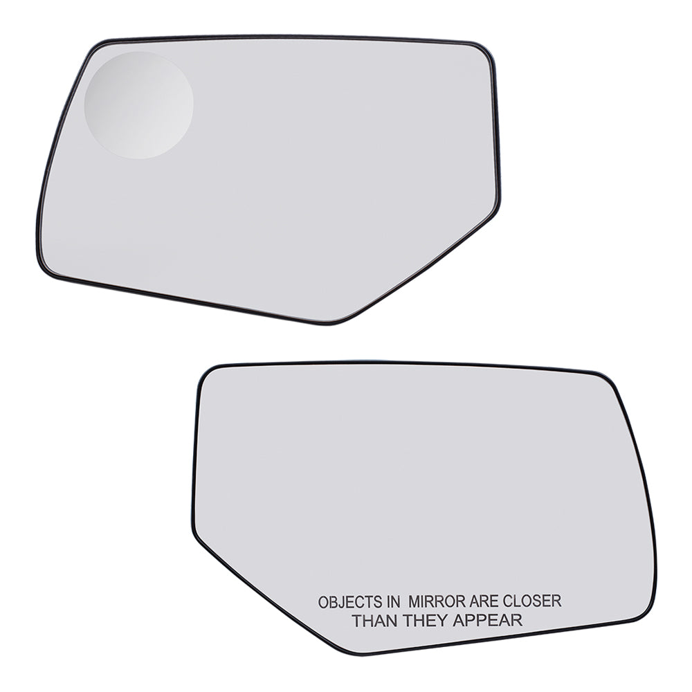Replacement Set Driver and Passenger Power Side Door Mirror Glass with Bases Heated Spotter Glass Compatible with 2015-2020 Tahoe Suburban Yukon Yukon XL & Denali