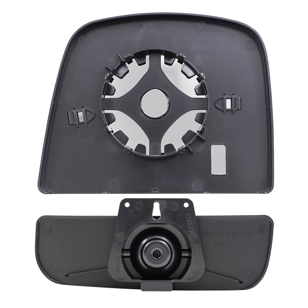 Brock Aftermarket Replacement Driver Left Passenger Right Upper and Lower Mirror Glass and Base Without Heat 4 Piece Set Compatible With 2008-2022 Chevy Express