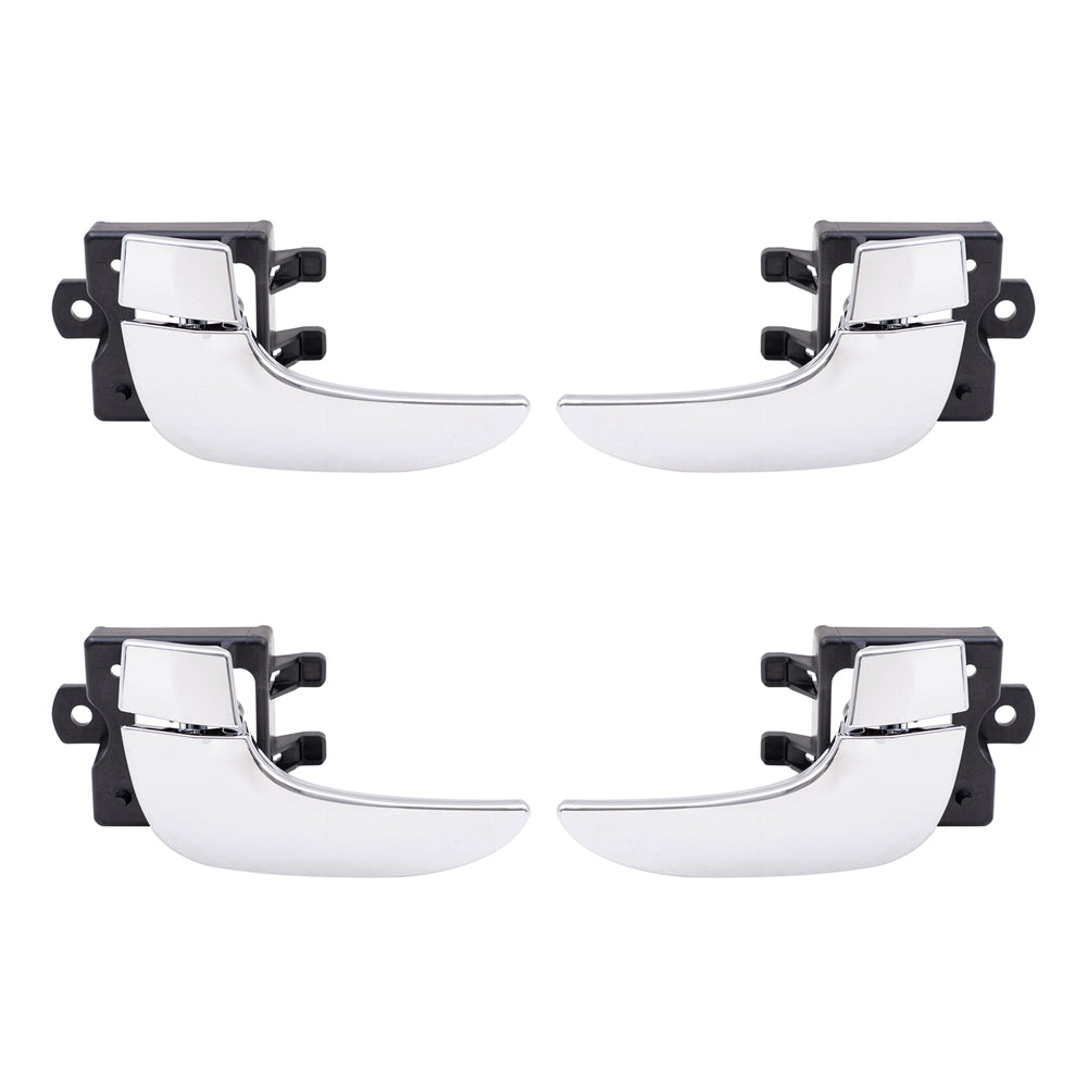 Brock Replacement Driver and Passenger Side Chrome Inside Door Handles 4 Piece Set Compatible with 2002-2007 Buick Rendezvous