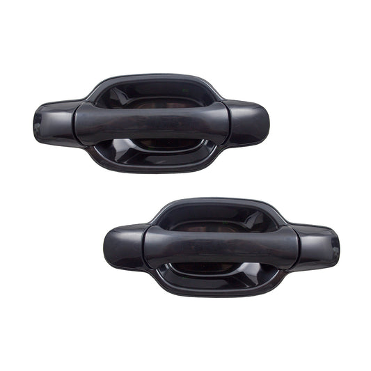 Brock Replacement Set Outside Exterior Rear Door Handles Compatible with 04-12 Canyon Colorado i-Series Crew Cab Pickup Truck 20829880 20829881