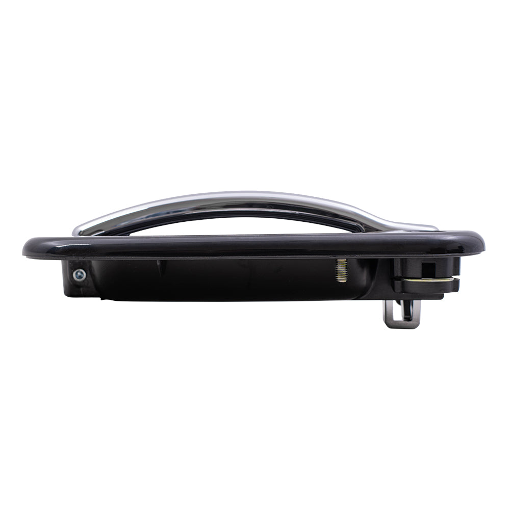 Brock Replacement Set Front Outside Door Handles Black Bezel w/ Chrome Levers Compatible with 1999-2007 Silverado Sierra Pickup Truck 15745149 15182419
