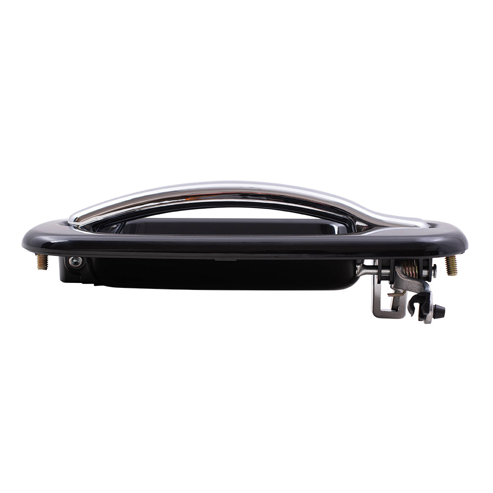 Brock Replacement Passenger Front Outside Door Handle Black Bezel w/ Chrome Lever Compatible with 1999-2007 Silverado Sierra Pickup Truck 15182419