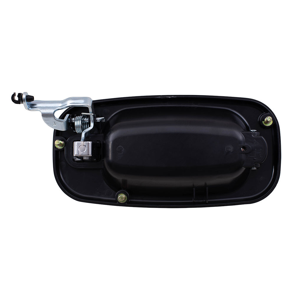Brock Replacement Driver Rear Outside Door Handle Black Bezel w/ Chrome Lever Compatible with 2001-2007 Silverado Sierra Crew Cab Pickup Truck 15745141