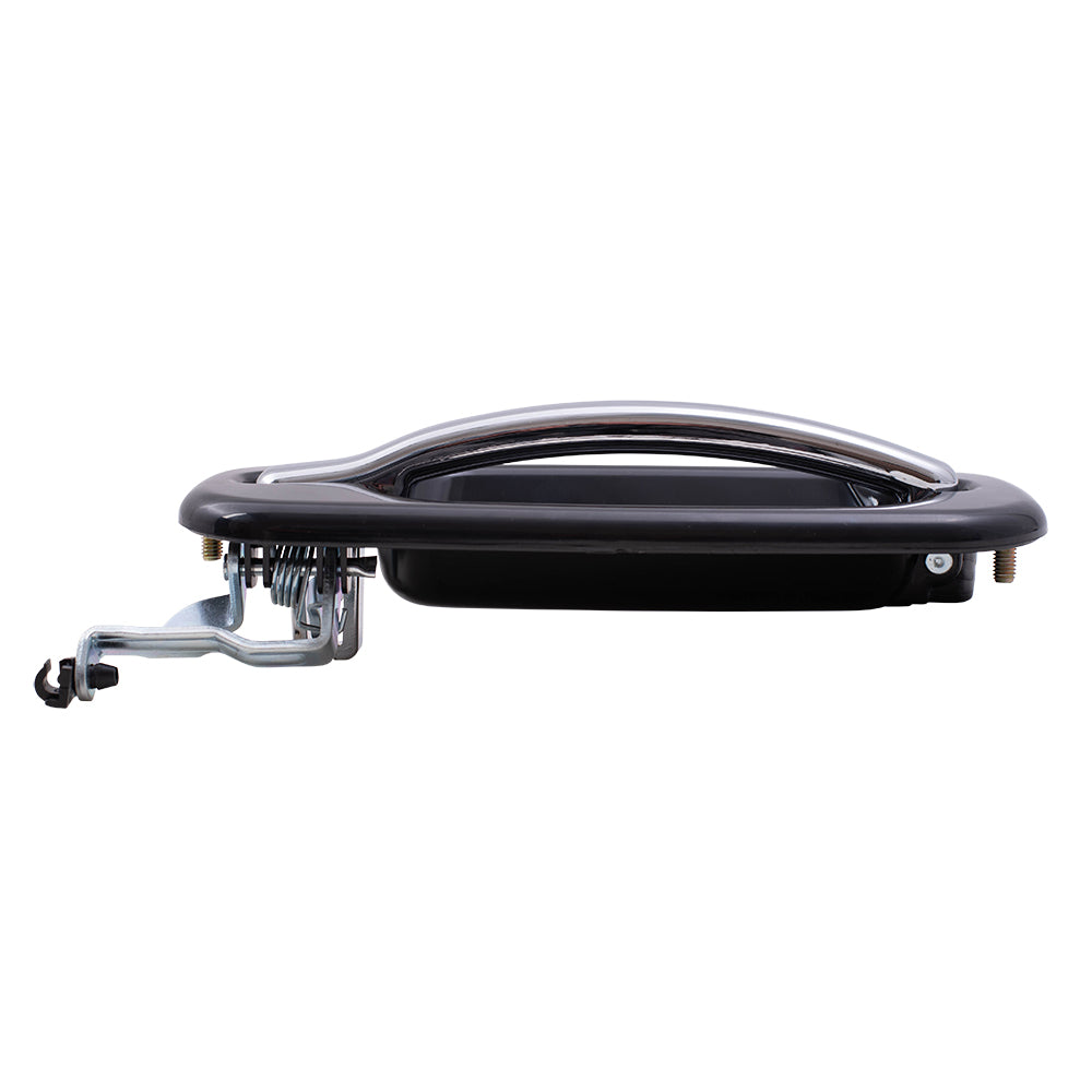 Brock Replacement Driver Rear Outside Door Handle Black Bezel w/ Chrome Lever Compatible with 2001-2007 Silverado Sierra Crew Cab Pickup Truck 15745141
