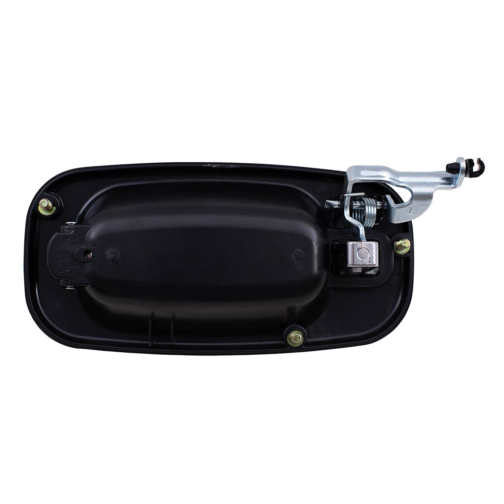 Brock Replacement Passenger Rear Outside Door Handle Black Bezel w/ Chrome Lever Compatible with 2001-2007 Silverado Sierra Crew Cab Pickup Truck