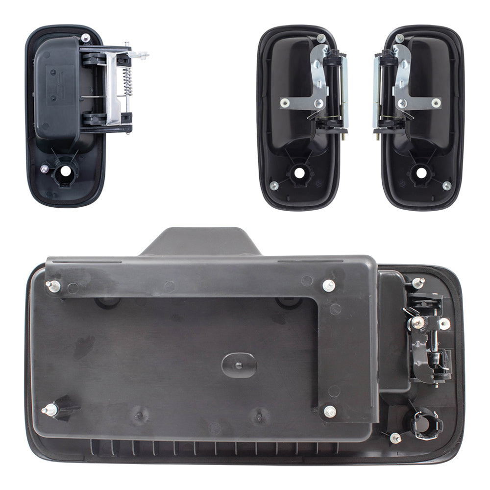 Brock Aftermarket Replacement Front-Side Hinged-Back Outside Door Handle 4 Piece Set Compatible With 2010-2022 Chevy Express