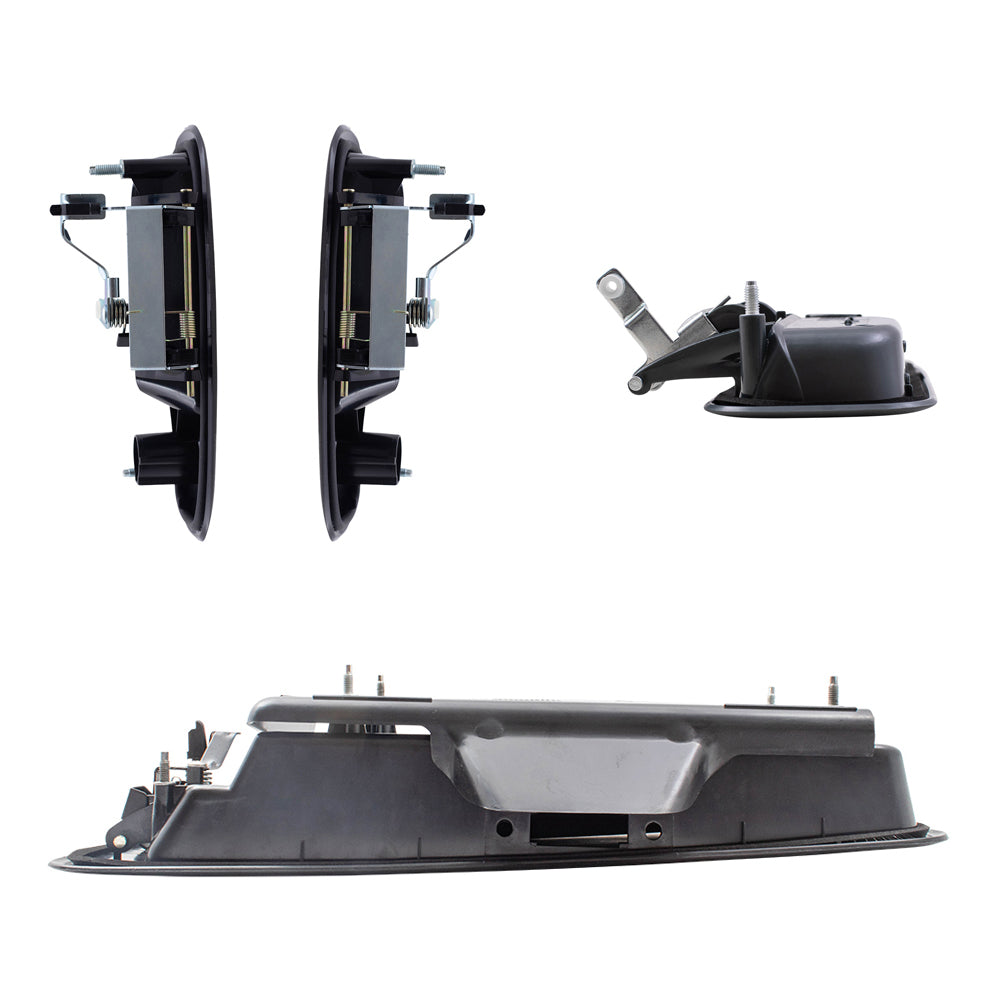 Brock Aftermarket Replacement Front-Side Hinged-Back Outside Door Handle 4 Piece Set Compatible With 2010-2022 Chevy Express
