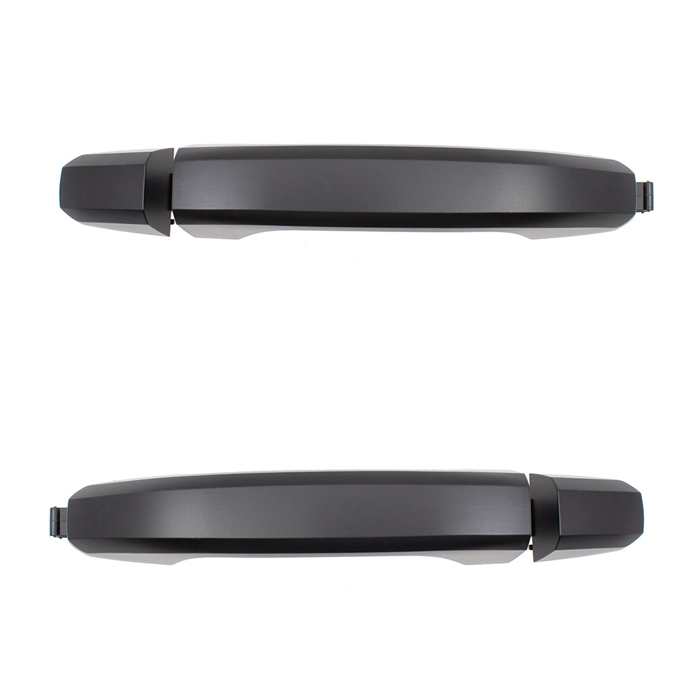 Brock Replacement Set Outside Rear Door Handles Textured w/ Caps Compatible with 14-19 Silverado Sierra Pickup Truck & 19 Sierra Limited/Silverado LD WITHOUT Passive Entry