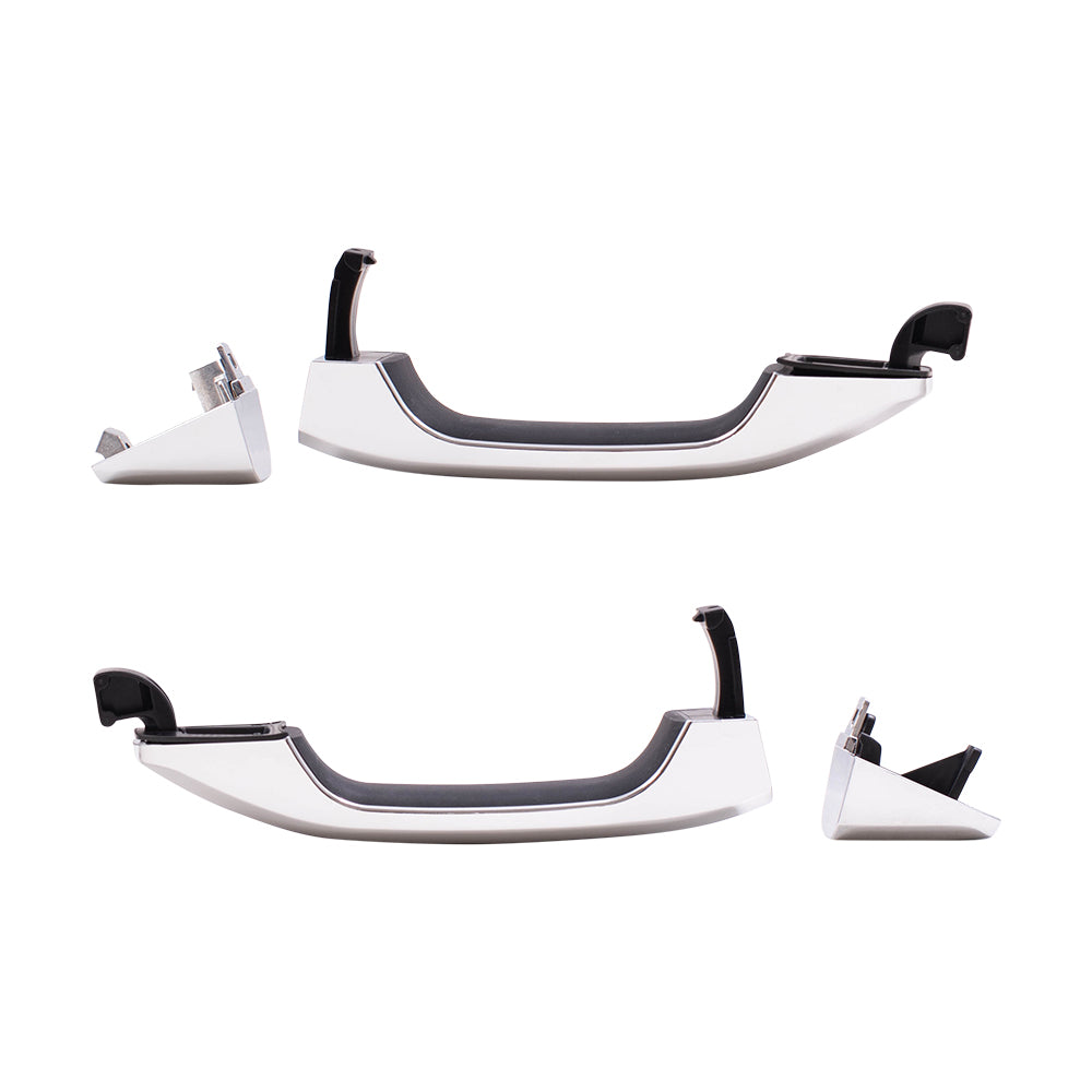 Brock Replacement Driver and Passenger Outside Door Handles with Caps EXCLUDES Passive Entry Chrome Compatible with 14-21 GM Truck