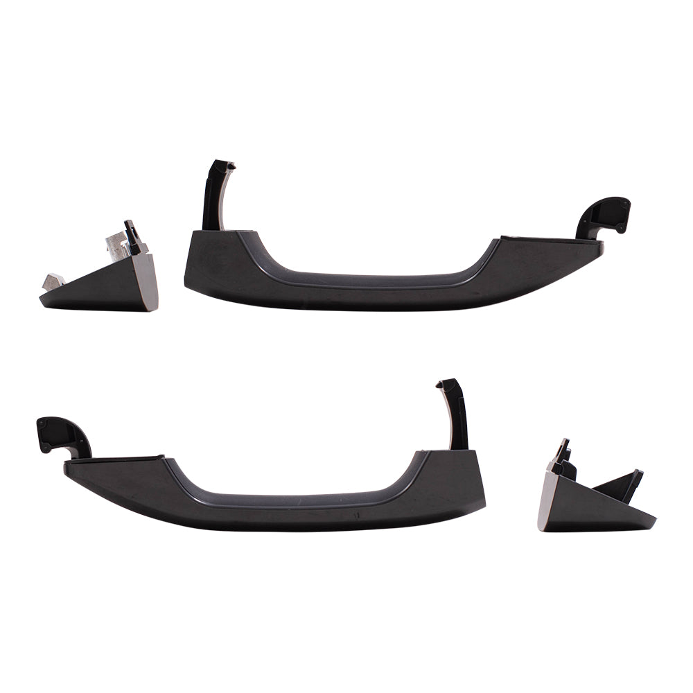 Brock Replacement Driver and Passenger Outside Door Handles with Caps EXC Passive Entry Paint to Match Black Compatible with 14-21 GM Truck