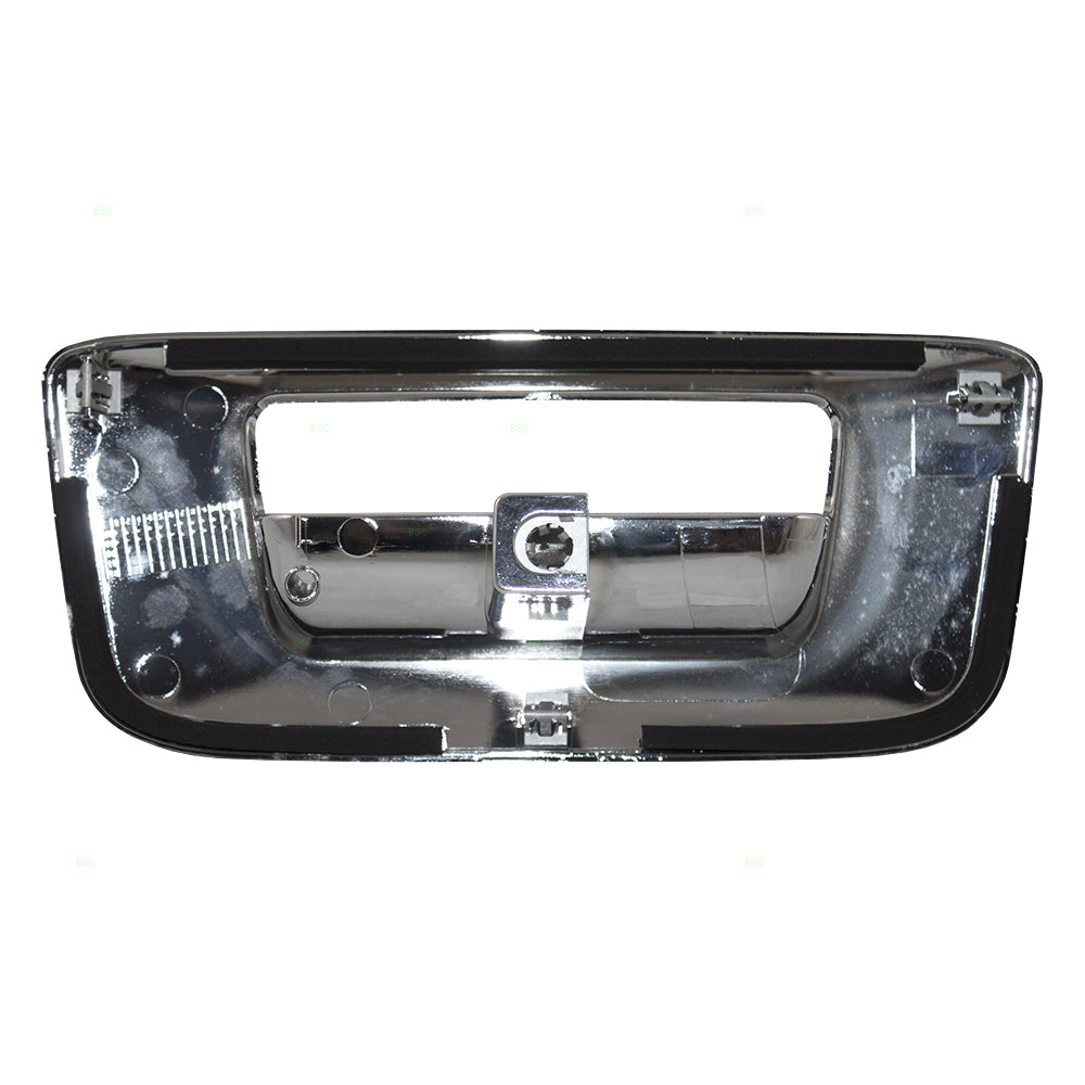 Brock Replacement Tailgate Handle Trim Bezel Chrome Specialty Compatible with 2007-2014 Silverado Sierra Pickup Truck