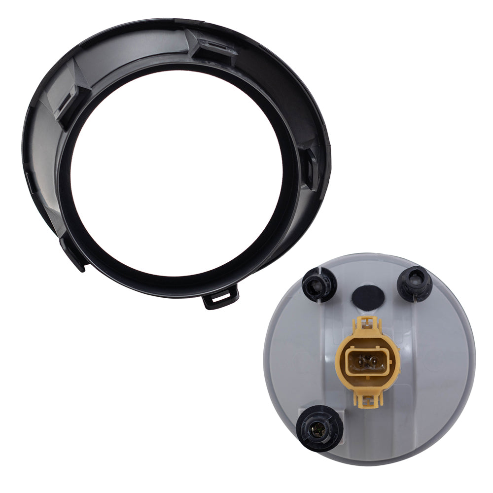 Brock Replacement 4 Pc Set Fog Driving Lights with Lens Bezels Compatible with 2010-2013 Camaro LT SS