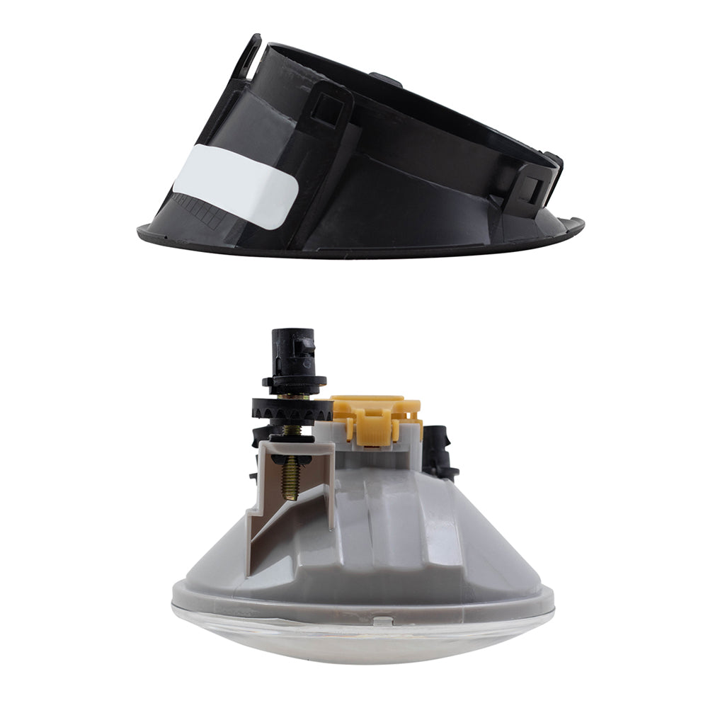 Brock Replacement 4 Pc Set Fog Driving Lights with Lens Bezels Compatible with 2010-2013 Camaro LT SS