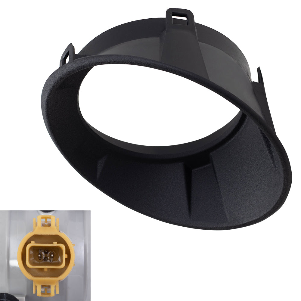 Brock Replacement 4 Pc Set Fog Driving Daytime Lights with Lens Bezels Compatible with 2010-2013 Camaro LT SS