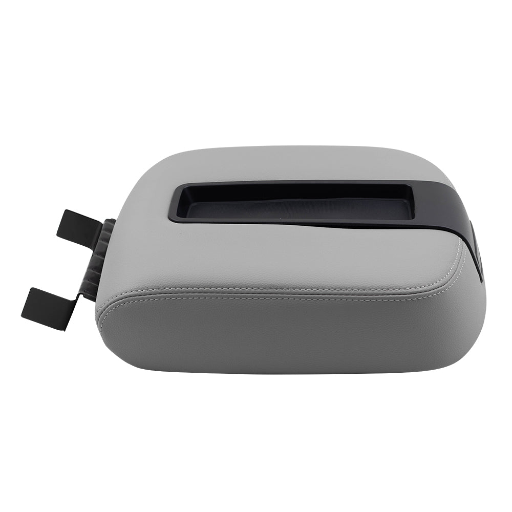 Brock Replacement Gray Center Console Armrest Lid Cover Compatible with 2007-2013 Silverado Sierra Tahoe Escalade Pickup Truck with Full Center Console