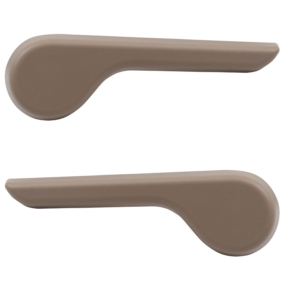 Brock Replacement Set Front Beige Recliner Handles Compatible with 2007-2014 Silverado Sierra Pickup Truck