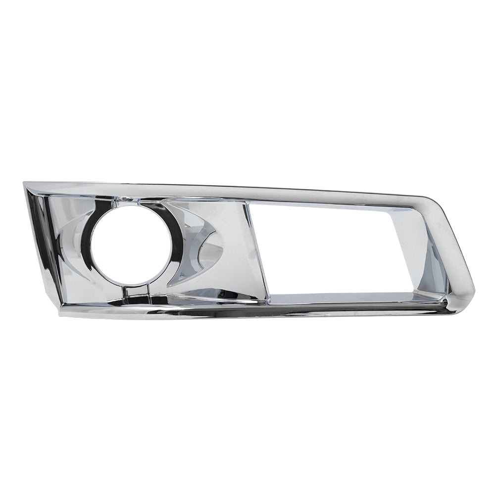 Brock Replacement Driver and Passenger Set Chrome Fog Light Bezels Compatible with 2008-2015 CTS with HID Headlights