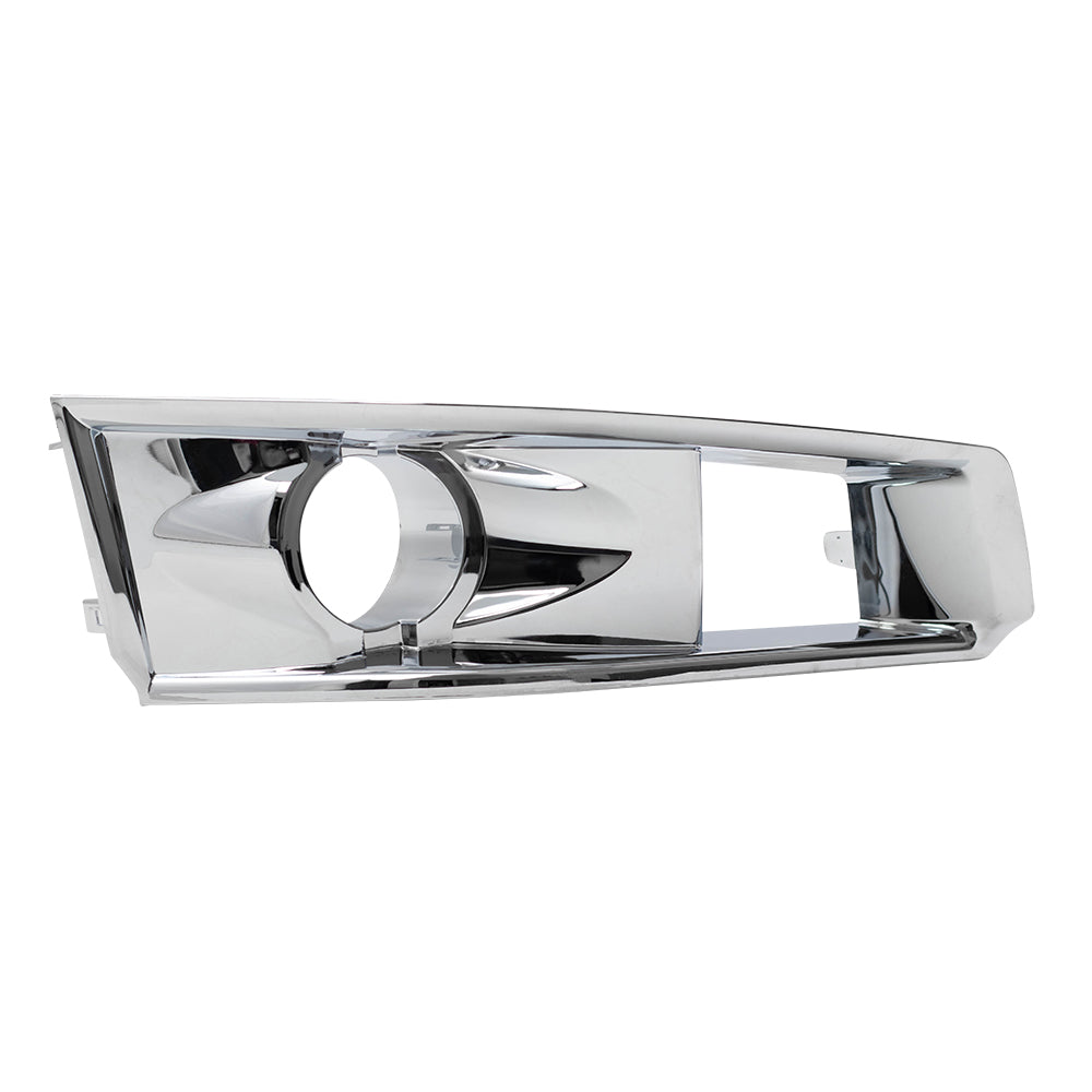 Brock Replacement Driver and Passenger Set Chrome Fog Light Bezels Compatible with 2008-2015 CTS with HID Headlights